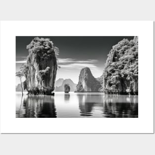 Landscape Thailand Wild Nature Ink Sketch Style Posters and Art